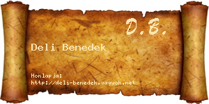 Deli Benedek névjegykártya